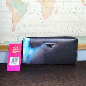 BRAND NEW Rampage Tie Dye Blue Leather Print Wallet